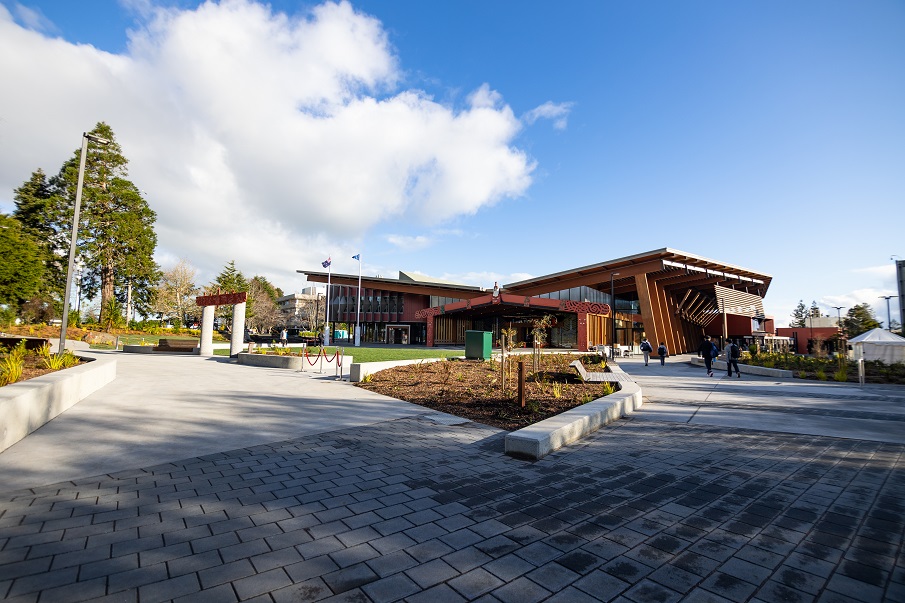 University Of Waikato Opens The Pā: Māu, Māku, Mā Tātou Katoa The Pa exterior_Photo credit Lance Chapman