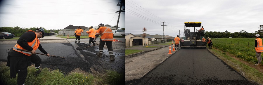 Roading team lays Bio Bind in New Plymouth